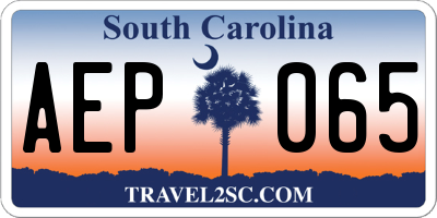 SC license plate AEP065