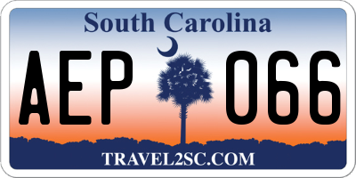 SC license plate AEP066