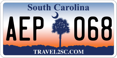 SC license plate AEP068