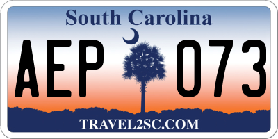 SC license plate AEP073
