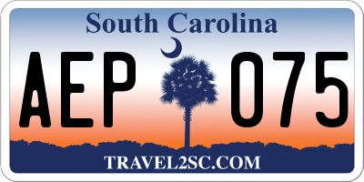SC license plate AEP075