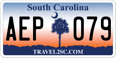 SC license plate AEP079