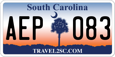 SC license plate AEP083