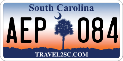 SC license plate AEP084