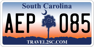 SC license plate AEP085