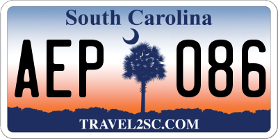 SC license plate AEP086