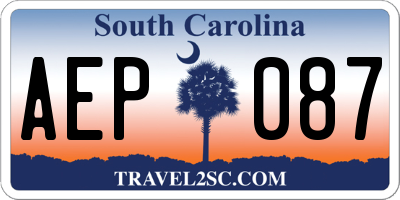 SC license plate AEP087