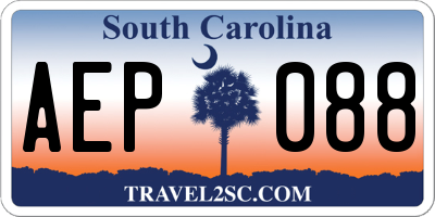 SC license plate AEP088