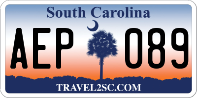 SC license plate AEP089