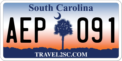 SC license plate AEP091
