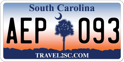 SC license plate AEP093
