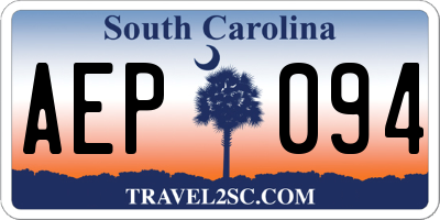 SC license plate AEP094