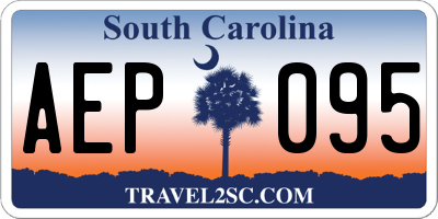 SC license plate AEP095
