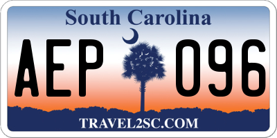SC license plate AEP096