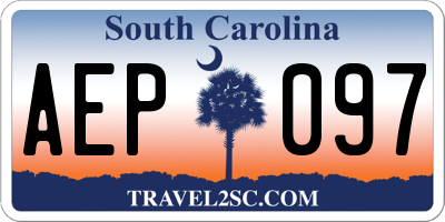 SC license plate AEP097