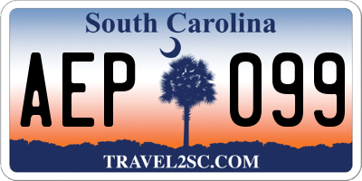 SC license plate AEP099