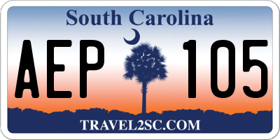 SC license plate AEP105