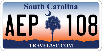 SC license plate AEP108