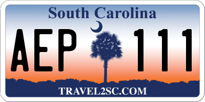 SC license plate AEP111