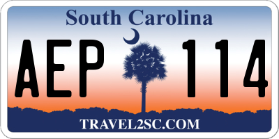 SC license plate AEP114