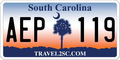SC license plate AEP119