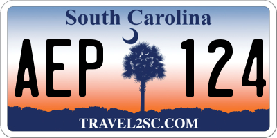 SC license plate AEP124