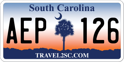 SC license plate AEP126