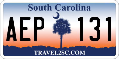 SC license plate AEP131
