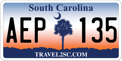 SC license plate AEP135
