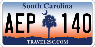 SC license plate AEP140