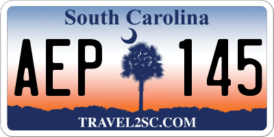 SC license plate AEP145