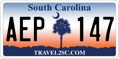 SC license plate AEP147
