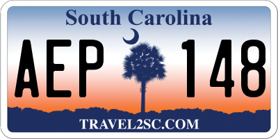 SC license plate AEP148
