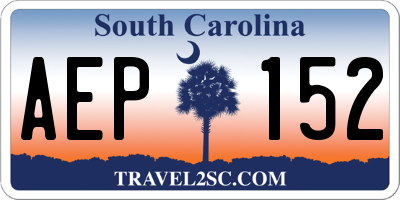 SC license plate AEP152