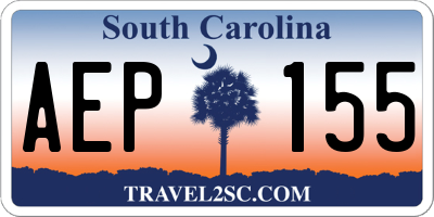 SC license plate AEP155