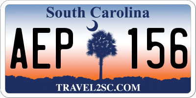 SC license plate AEP156