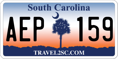 SC license plate AEP159