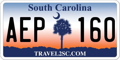 SC license plate AEP160