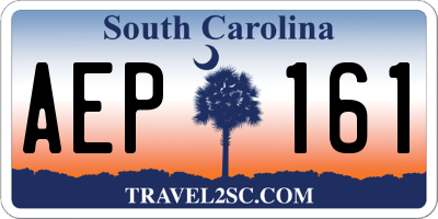 SC license plate AEP161
