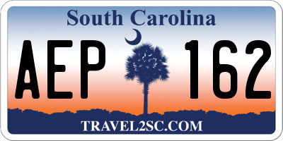SC license plate AEP162