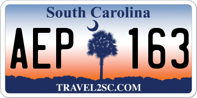 SC license plate AEP163
