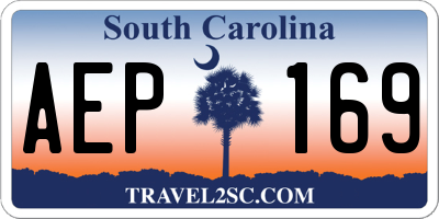 SC license plate AEP169