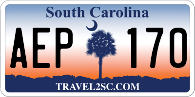 SC license plate AEP170