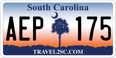 SC license plate AEP175