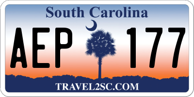SC license plate AEP177