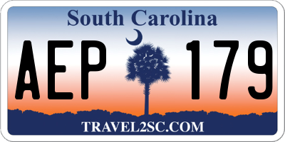 SC license plate AEP179