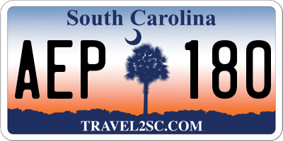SC license plate AEP180