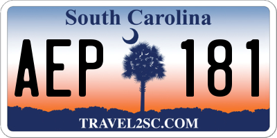 SC license plate AEP181