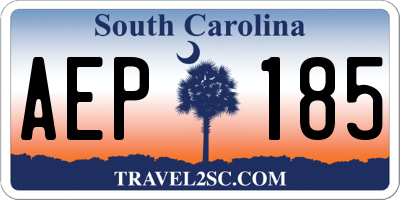 SC license plate AEP185
