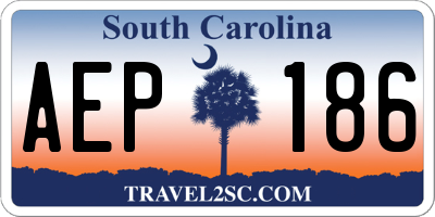 SC license plate AEP186